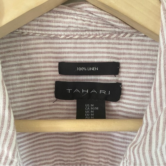 Stripped Quarter Button Up Blouse - Picture 2 of 9